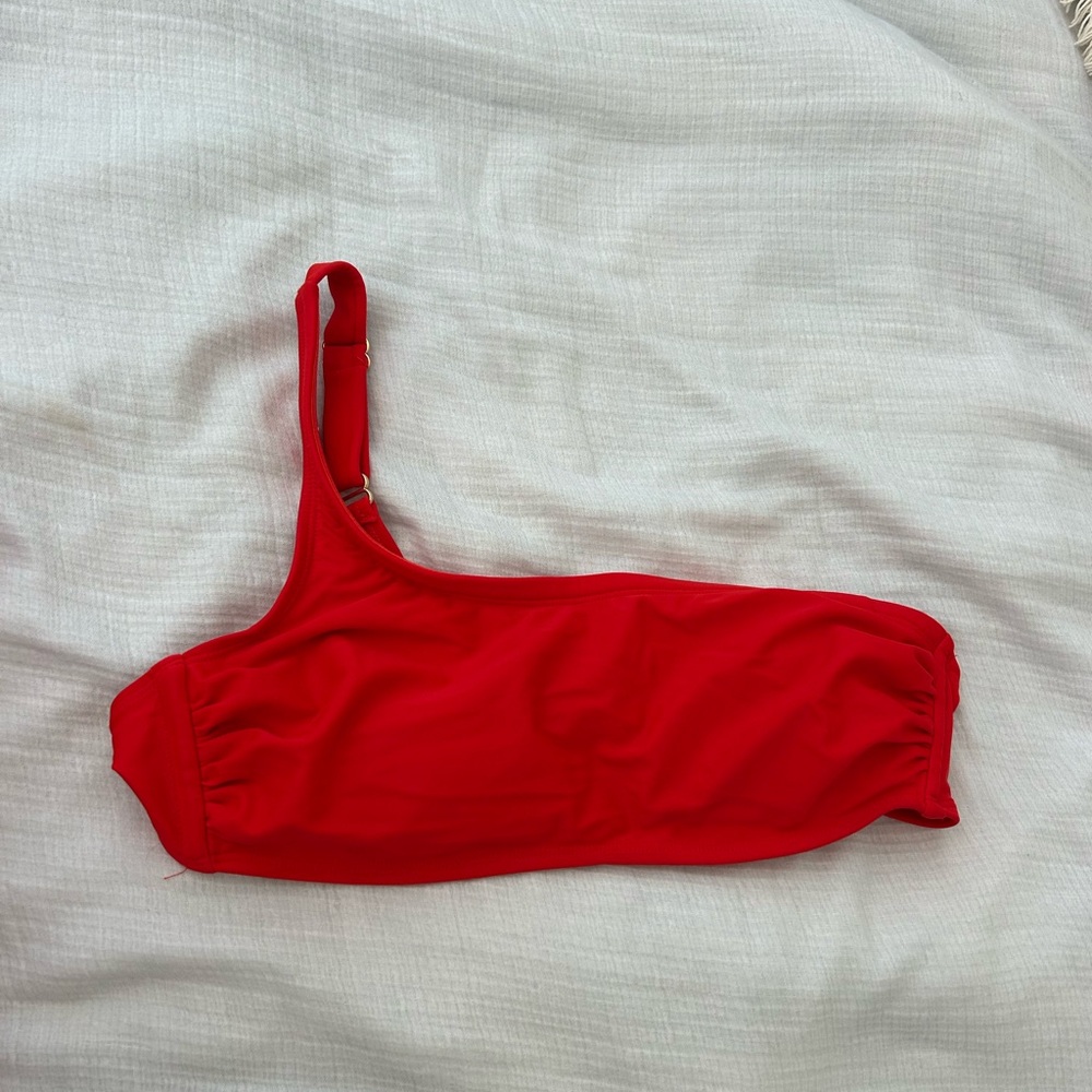 Red One-Shoulder Bikini Top
